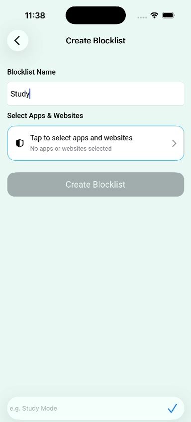 Focus Budyy PetaLock blocklist screen